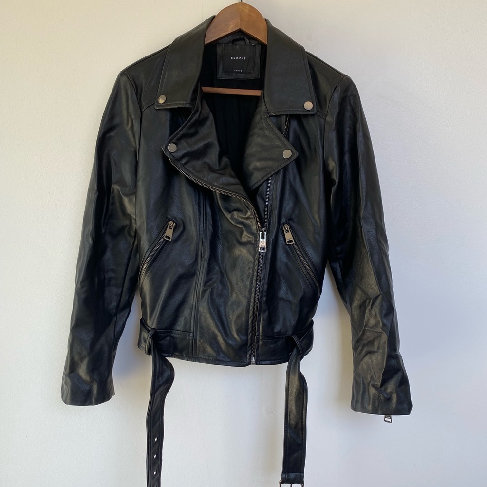 Elodie Faux leather Moto jacket L